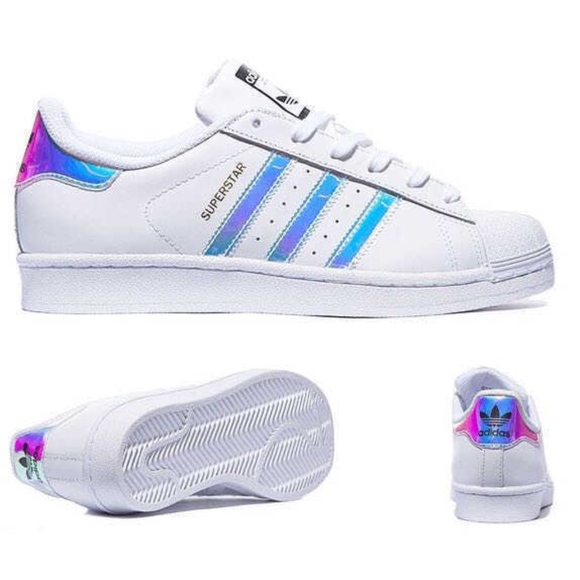 superstar adidas hologram white 